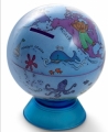 MAPPAMONDO  BABY BANK SALVADANAIO CON BASE LENTE DI INGRANDIMENTO  DIMENSIONI:  (DIAM. 11 cm) ( H 15cm)