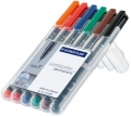 PENNARELLI INDELEBILI-COLORI ASSORTITI - STAEDTLER LUMOCOLOR 313 WP6 - PUNTA (S) SUPER FINE 0,4 mm - Conf. 6 pz