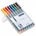 PENNARELLI INDELEBILI-COLORI ASSORTITI - STAEDTLER LUMOCOLOR 318 WP8 - PUNTA (F) FINE 0,6 mm - conf. 8 pz ULTIMO DISPONIBILE